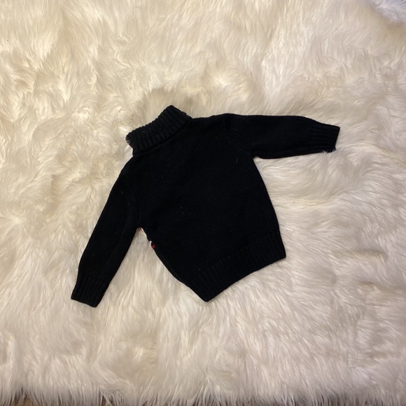 3/25$ Chaps Baby Boy size 12mos Knit sweater Black Red White with half Zipper - Picture 3 of 3
